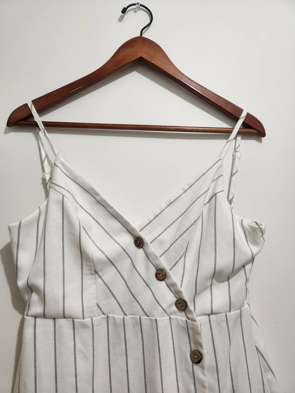 Ardene White Striped Button-Front Midi Dress - Picture 3 of 10